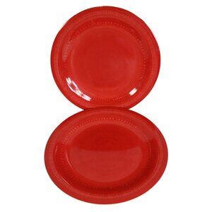Bed Bath & Beyond Melamine 10.5" Plates Red Set of 2 Picnic Pool Dishwasher Safe